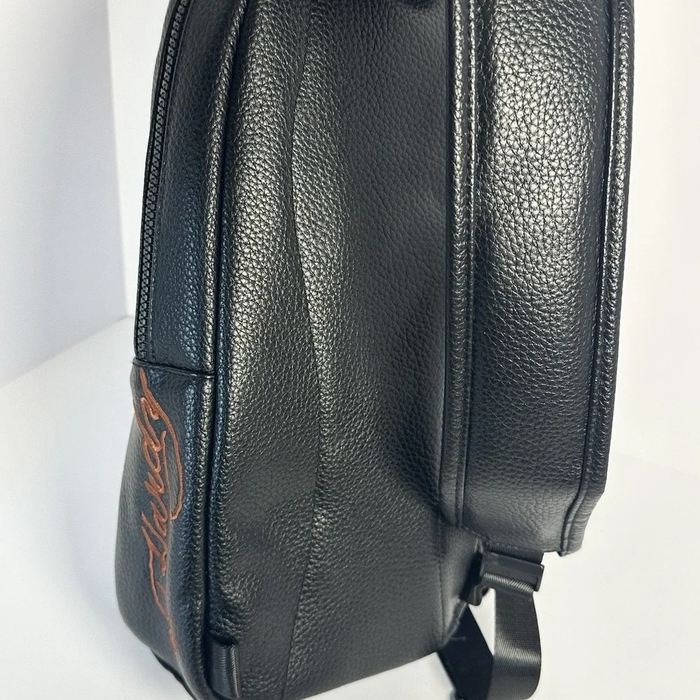 Ed Hardy Mens Black Pebbled Sling Backpack Eagle Skull Tattoo Graphic Bag